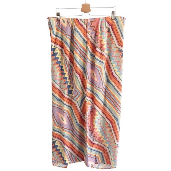 Eloquii Skirt Faux Wrap Boho Geometric Colorful Print Size 16 - Picture 8 of 12